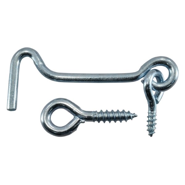 Midwest Fastener 5/32" x 2-1/2" Zinc Plated Steel Gate Hooks & Eyes 15PK 60484